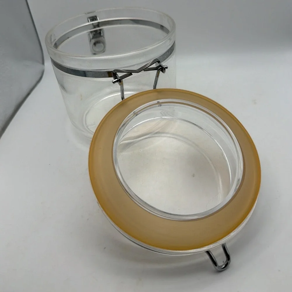 Felli Hard Plastic Storage Container Metal Clamp Lid #2 4 7/8